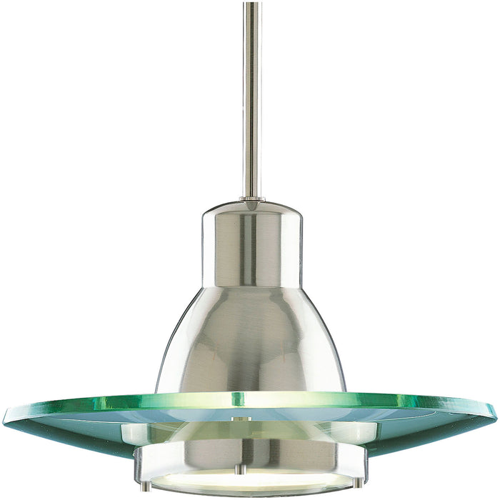 Progress Lighting P5003-09 One Light Pendant, Brushed Nickel