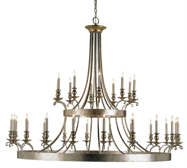 Currey and Company 9582 30 Light Chandelier, Granello Silver Leaf/Antique Gold Leaf