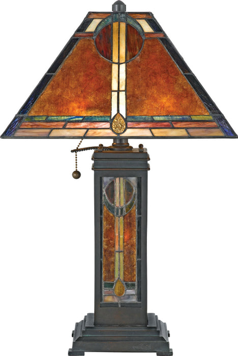 Quoizel NX615TVA Three Light Table Lamp, Valiant Bronze