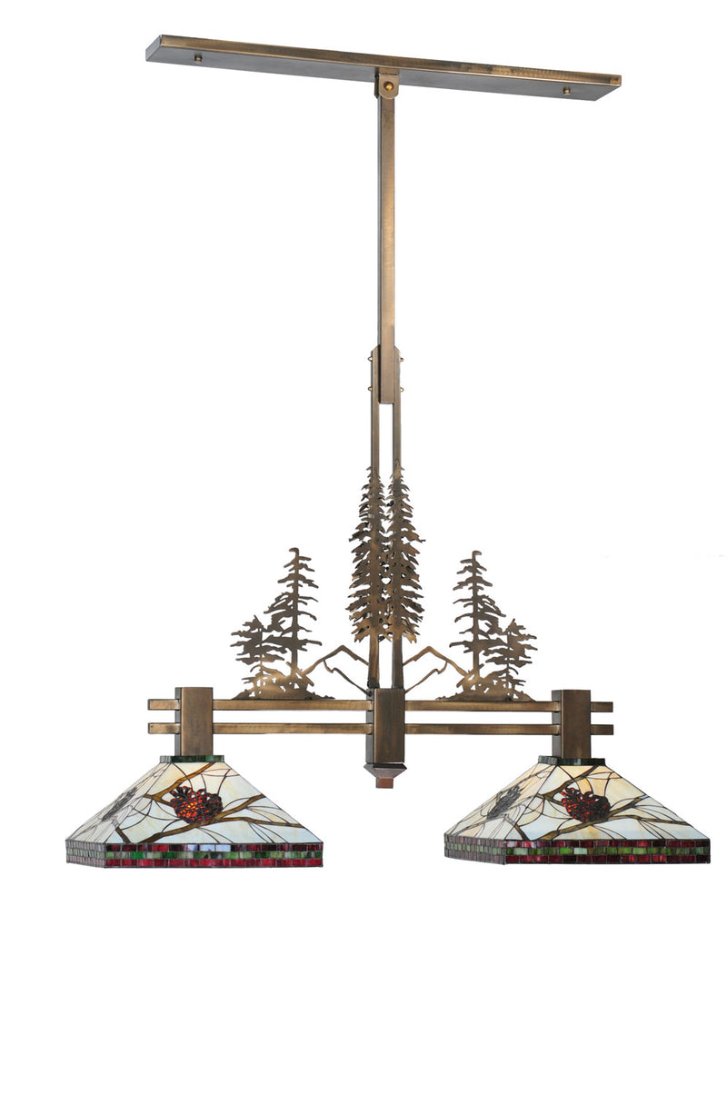 Meyda Tiffany 100072 Two Light Island Pendant, Antique Copper