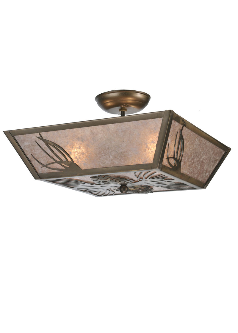 Meyda Tiffany 106774 Four Light Flushmount, Antique Copper