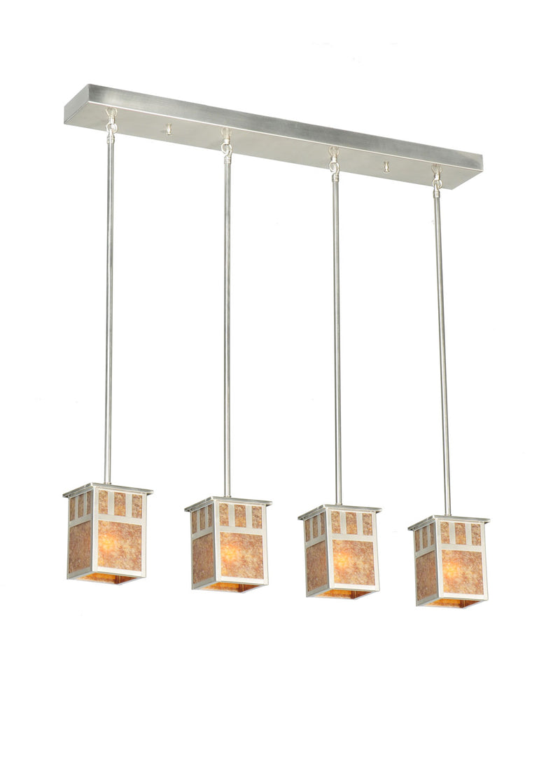 Meyda Tiffany 106381 Four Light Island Pendant, Brushed Nickel