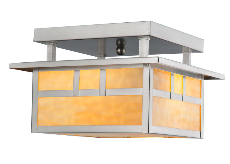 Meyda Tiffany 106382 Two Light Flushmount, Brushed Nickel