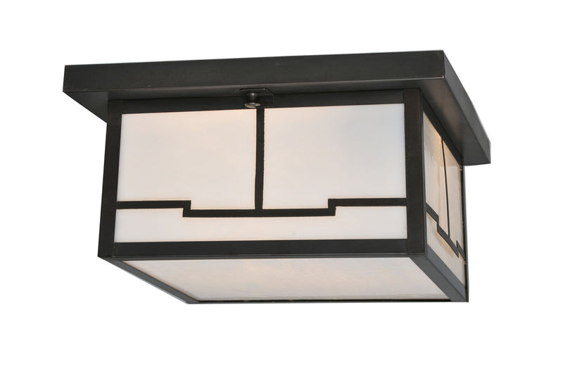 Meyda Tiffany 106621 Two Light Flushmount, Craftsman Brown