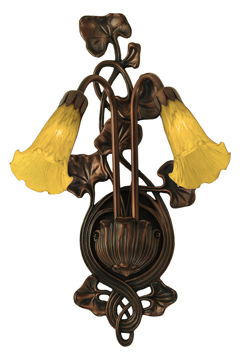 Meyda Tiffany 16608 Two Light Wall Sconce, Mahogany Bronze