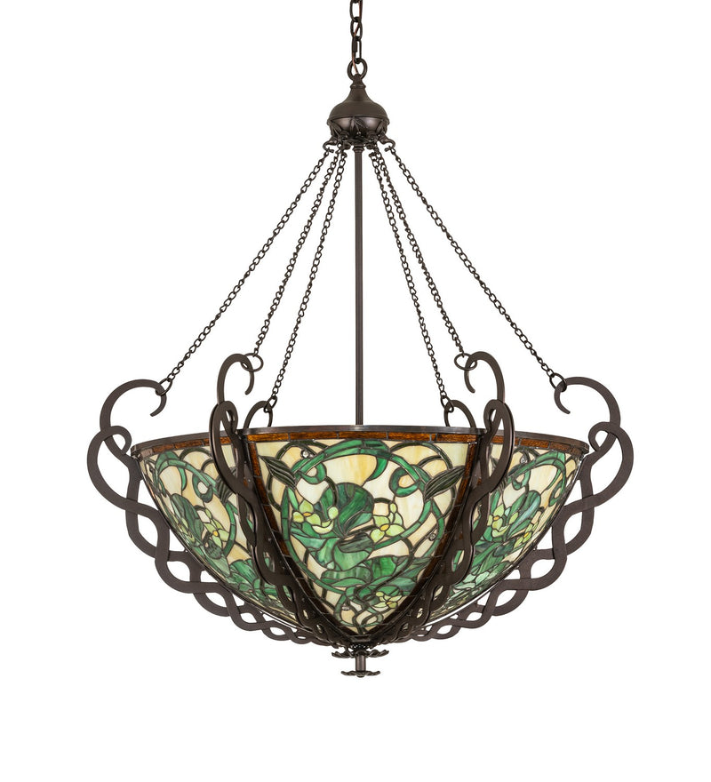 Meyda Tiffany 27227 Five Light Inverted Pendant, Cinnamon Coffee Metallic