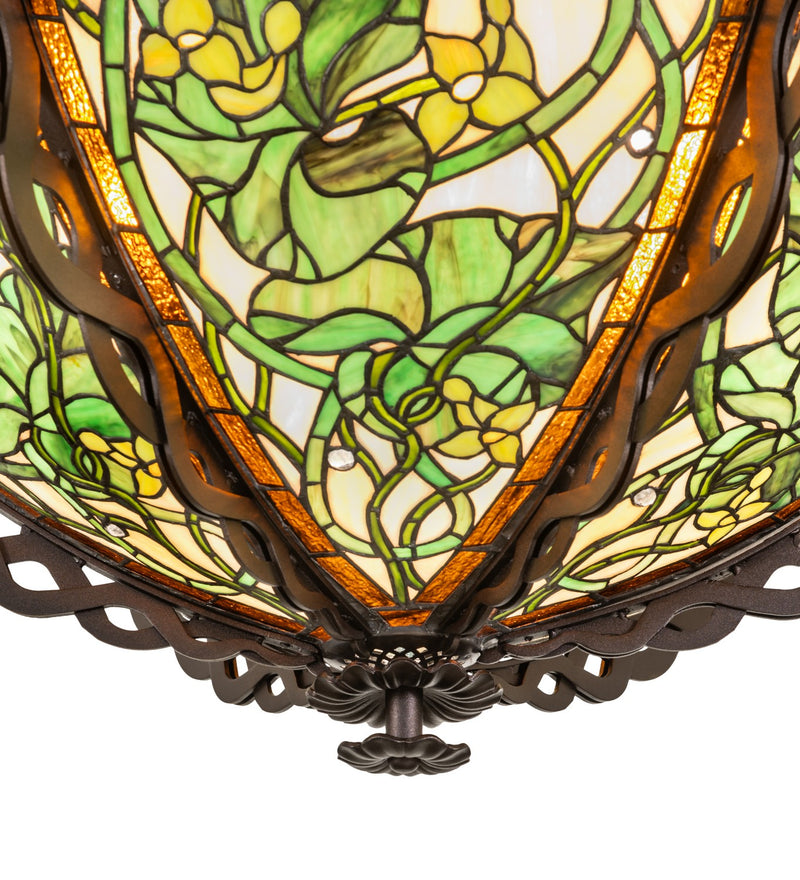 Meyda Tiffany 27227 Five Light Inverted Pendant, Cinnamon Coffee Metallic