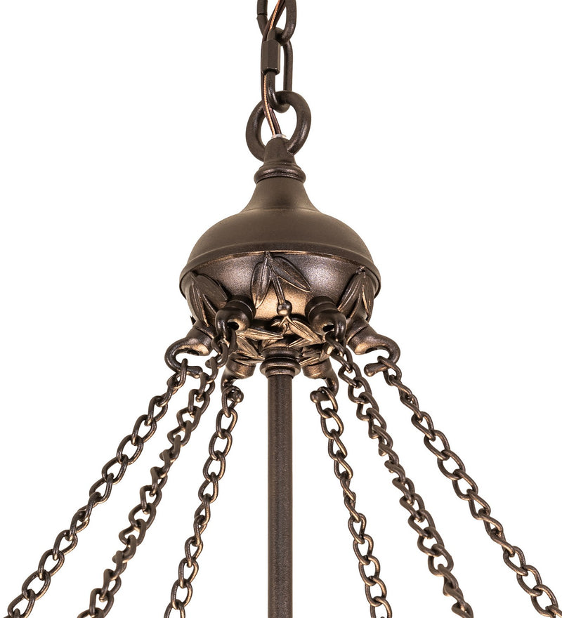 Meyda Tiffany 27227 Five Light Inverted Pendant, Cinnamon Coffee Metallic
