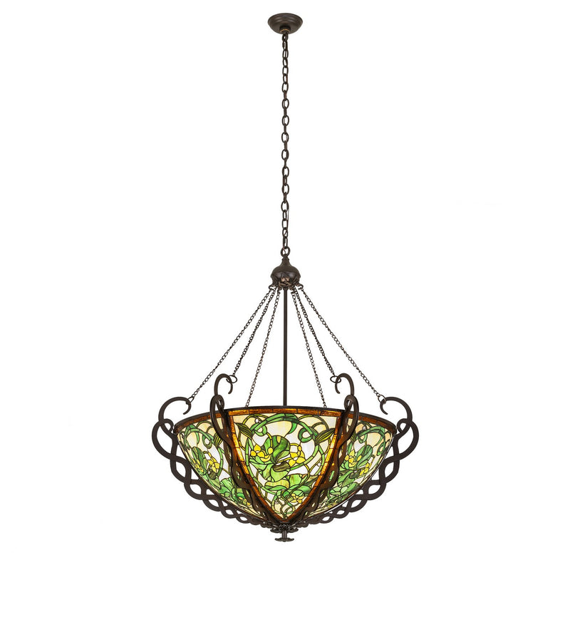 Meyda Tiffany 27227 Five Light Inverted Pendant, Cinnamon Coffee Metallic