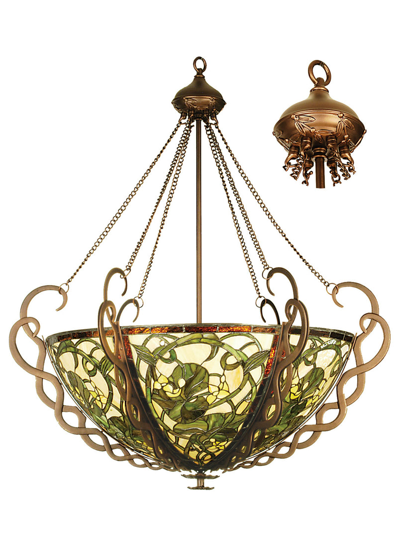 Meyda Tiffany 27227 Five Light Inverted Pendant, Cinnamon Coffee Metallic
