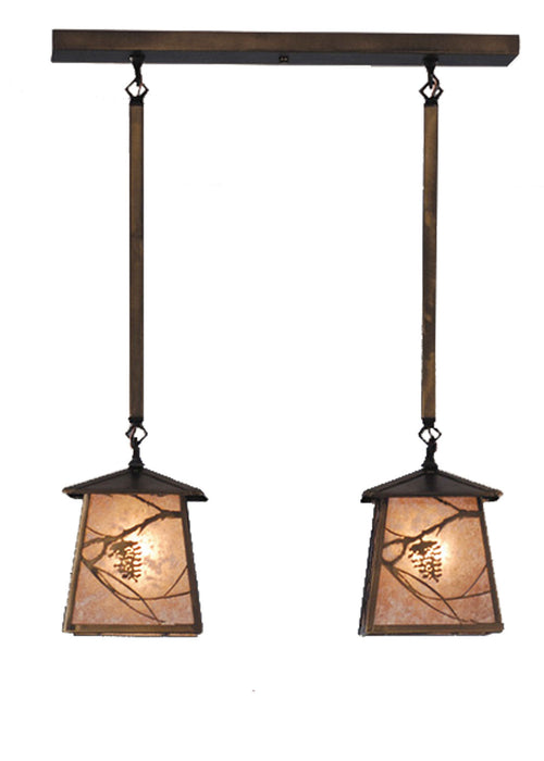 Meyda Tiffany 82388 Two Light Island Pendant, Antique Copper