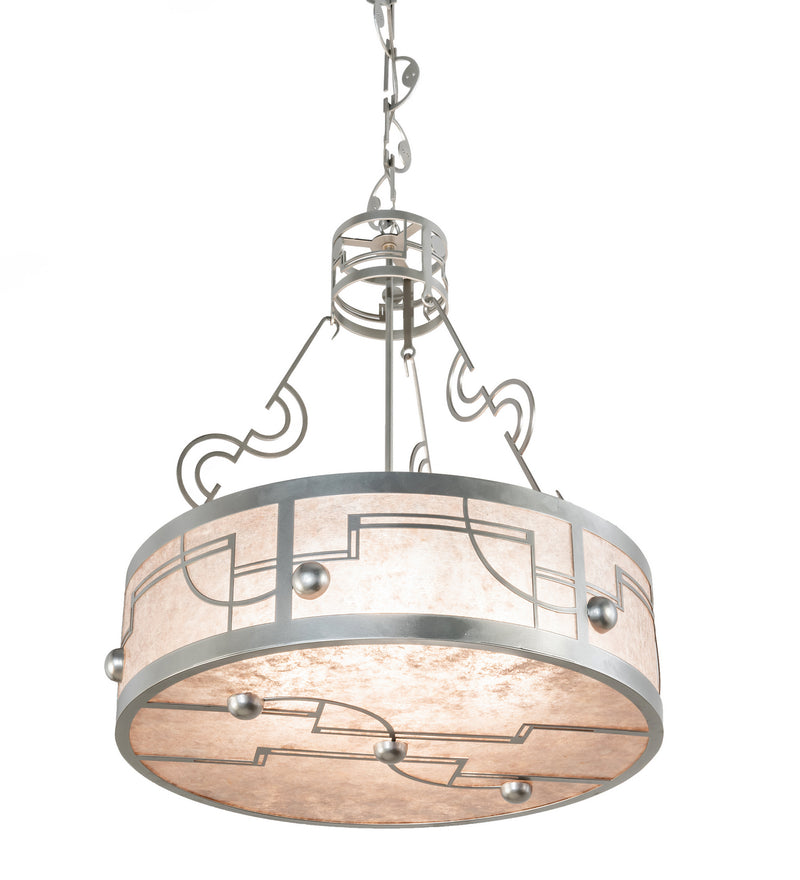 Meyda Tiffany 82483 Four Light Inverted Pendant, Nickel