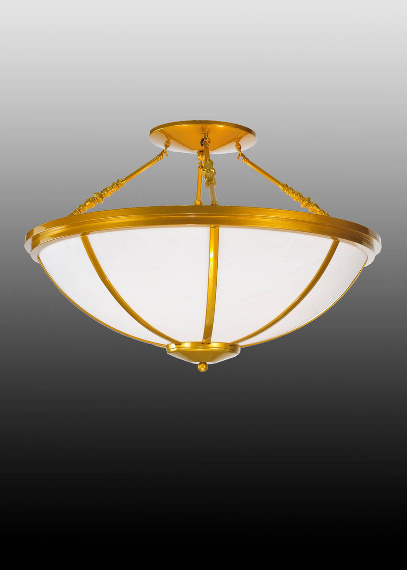 Meyda Tiffany 99805 Four Light Semi-Flushmount, Buttered Brass