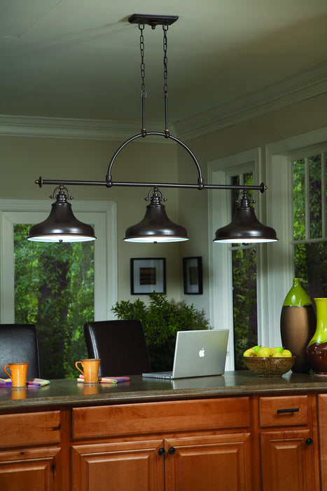 Quoizel ER353PN Three Light Island Chandelier, Palladian Bronze