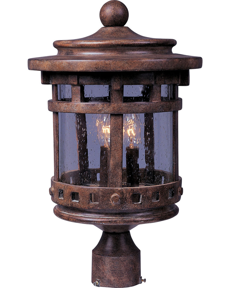 Maxim 40036CDSE Three Light Outdoor Pole/Post Lantern, Sienna