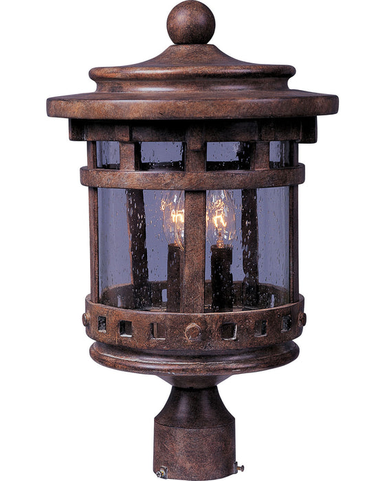 Maxim 40036CDSE Three Light Outdoor Pole/Post Lantern, Sienna
