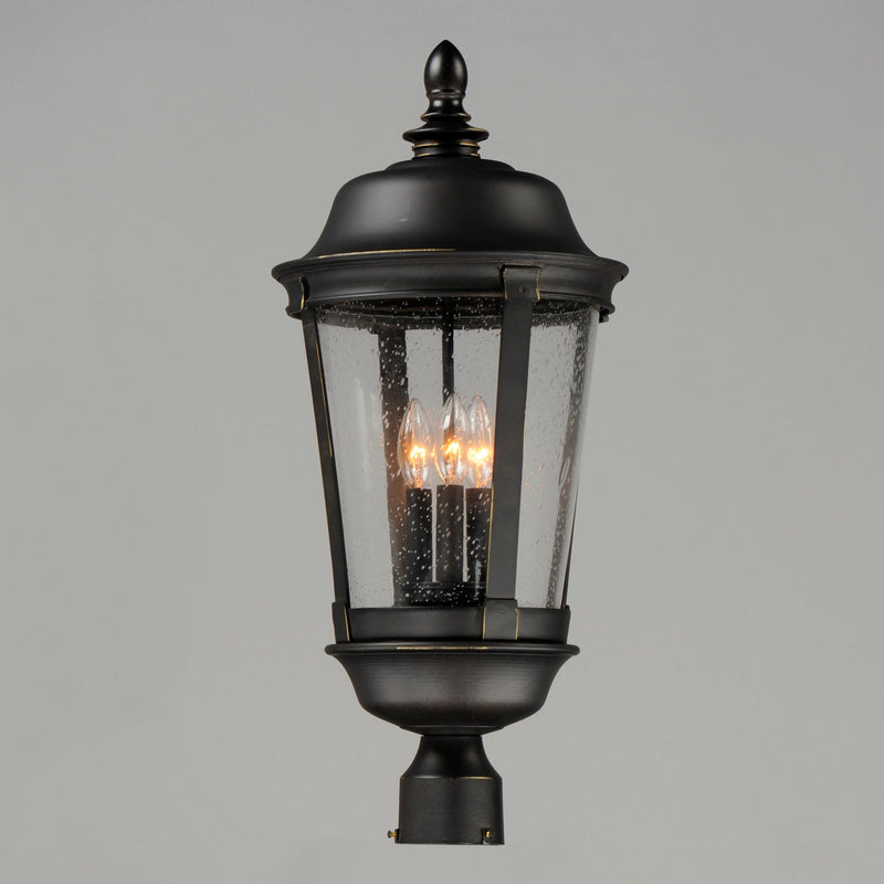 Maxim 40092CDBZ Three Light Outdoor Pole/Post Lantern, Bronze