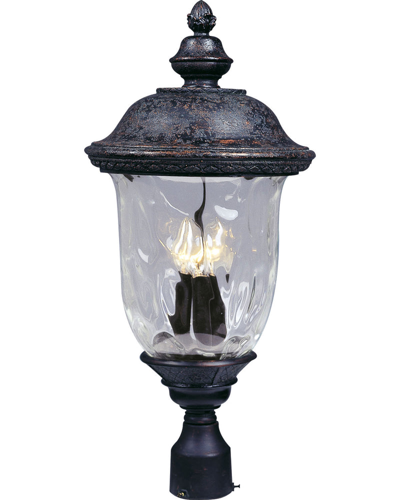 Maxim 40420WGOB Three Light Outdoor Pole/Post Lantern, Oriental Bronze