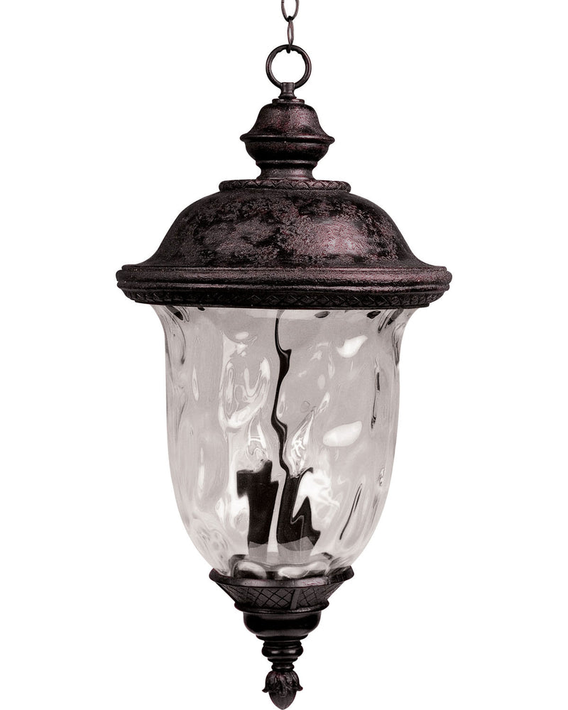 Maxim 40427WGOB Three Light Outdoor Hanging Lantern, Oriental Bronze