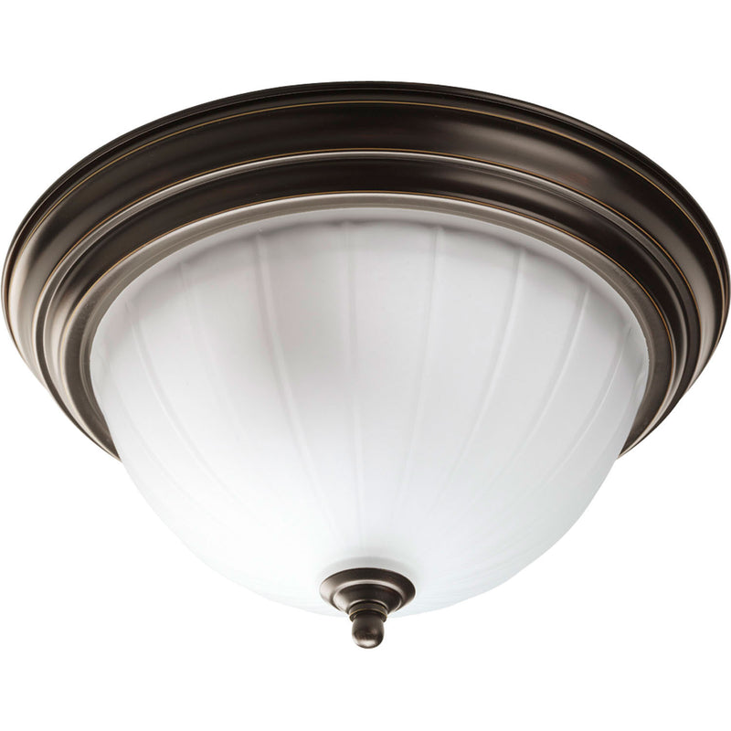 Progress Lighting P3817-20 Two Light Flush Mount, Antique Bronze