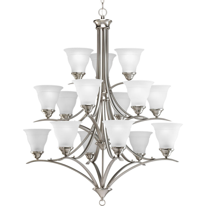 Progress Lighting P4365-09 15 Light Chandelier, Brushed Nickel