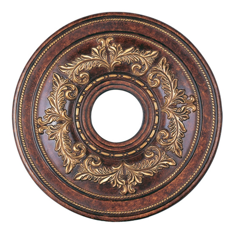Livex Lighting 8205-63 Ceiling Medallion, Hand Applied Verona Bronze w/ Gildeds