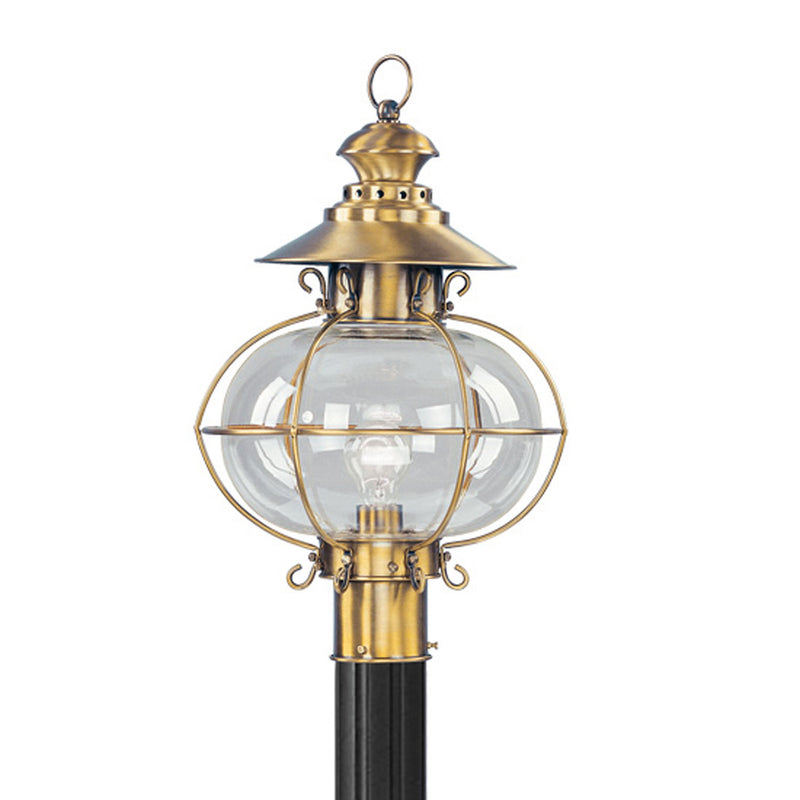 Livex Lighting 2226-22 One Light Outdoor Post-Top Lanterm, Flemish Brass