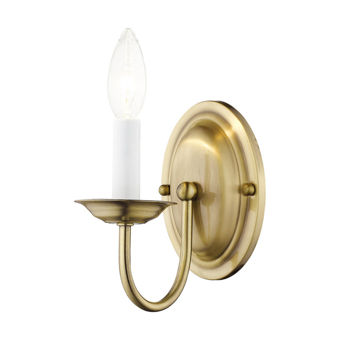 Livex Lighting 4151-01 One Light Wall Sconce, Antique Brass