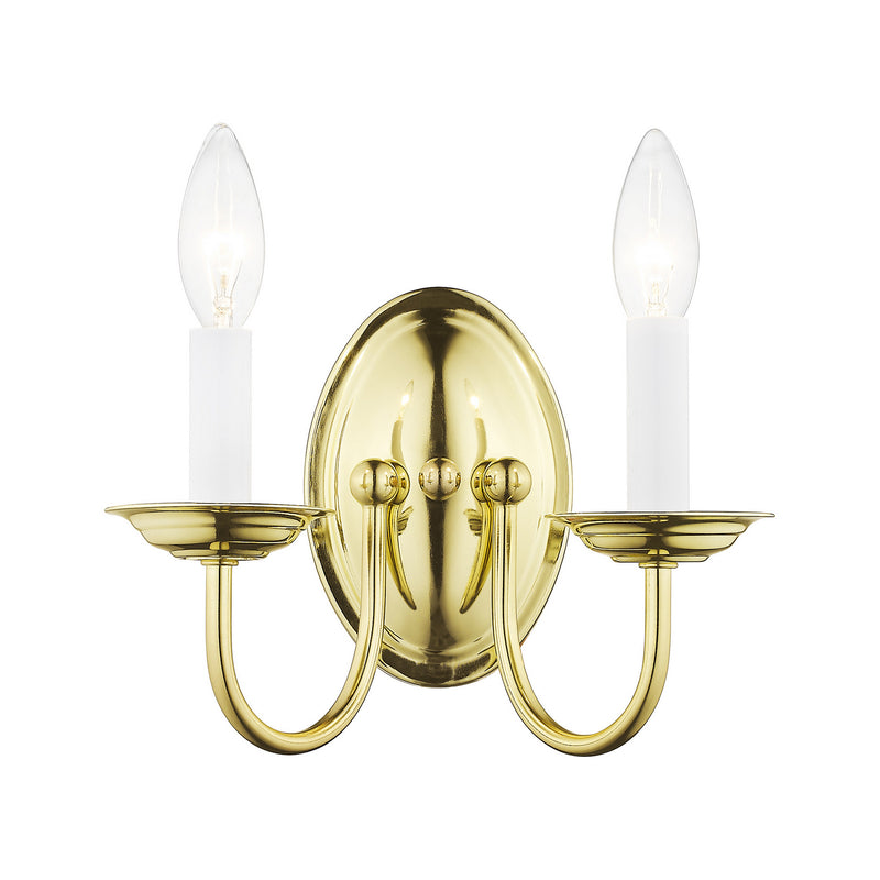 Livex Lighting 4152-02 Two Light Wall Sconce, Polished Brass
