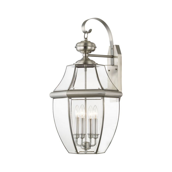 Livex Lighting 2356-91 Four Light Outdoor Wall Lantern, Brushed Nickel