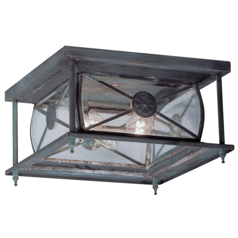 Livex Lighting 2090-61 Two Light Outdoor Ceiling Mount, Charcoal