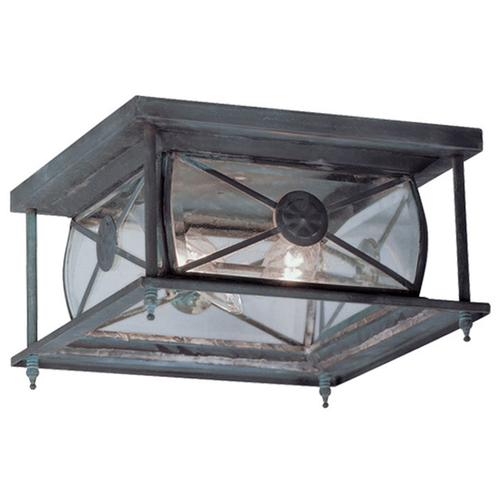 Livex Lighting 2090-61 Two Light Outdoor Ceiling Mount, Charcoal