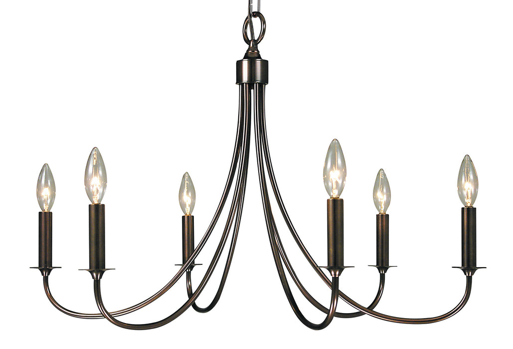 Framburg 1006 RB Six Light Chandelier, Roman Bronze