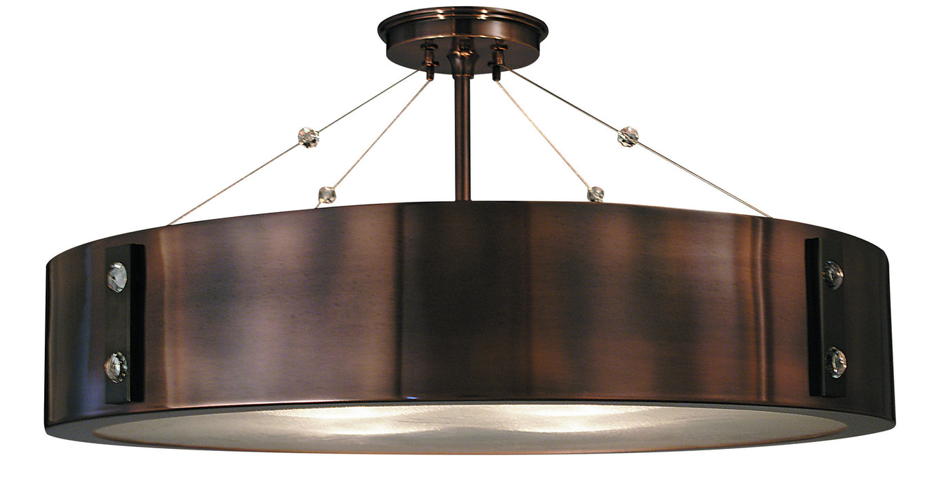 Framburg 5394 RB/EB Four Light Flush / Semi-Flush Mount, Roman Bronze w/Ebony