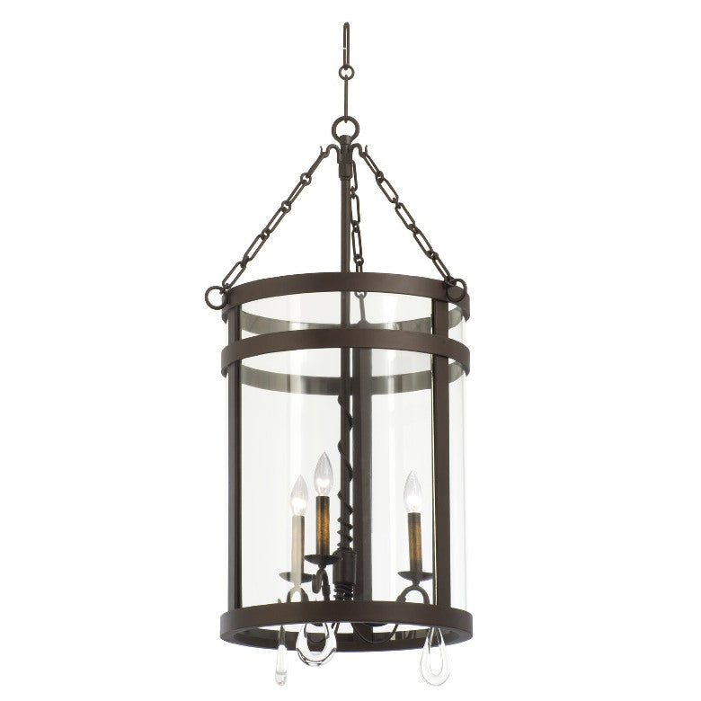 Kalco 5803BZ Three Light Foyer Chandelier, Bronze