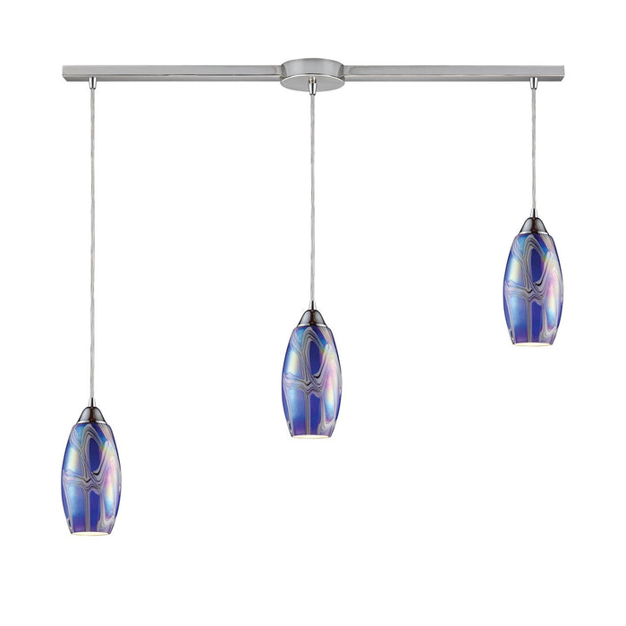 ELK Home 10076/3L-SBI Three Light Pendant, Satin Nickel