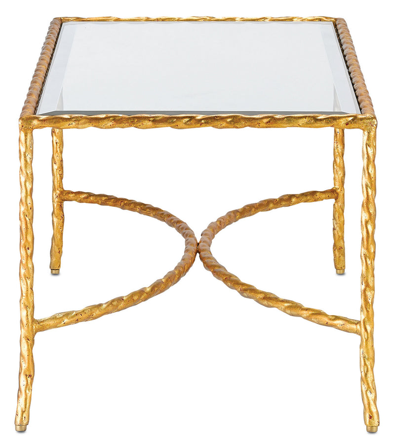 Currey and Company 4057 Cocktail Table, Gilt Bronze