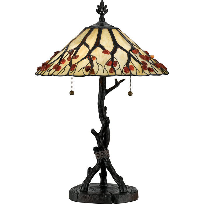 Quoizel AG711TVA Two Light Table Lamp, Valiant Bronze
