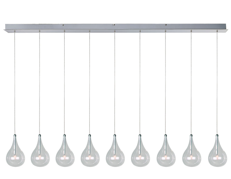 ET2 E23119-18 Nine Light Pendant, Polished Chrome