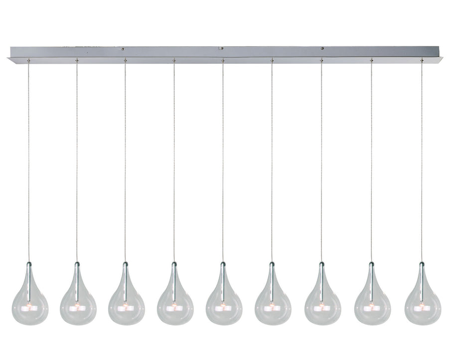 ET2 E23119-18 Nine Light Pendant, Polished Chrome