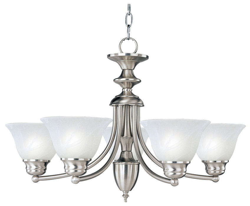 Maxim 2699MRSN Five Light Chandelier, Satin Nickel