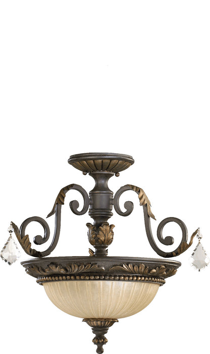 Quorum 2957-17-44 Two Light Dual Mount, Toasted Sienna With Mystic Silver