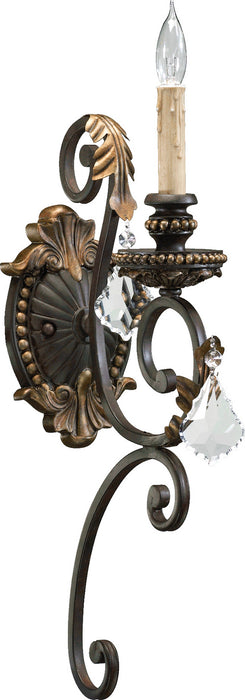 Quorum 5357-1-44 One Light Wall Mount, Toasted Sienna With Mystic Silver