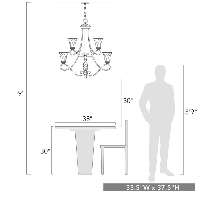 Golden 8106-9 CDB Nine Light Chandelier, Cordoban Bronze