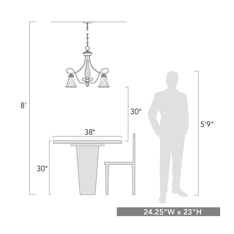 Golden 8106-D5 CDB Five Light Chandelier, Cordoban Bronze
