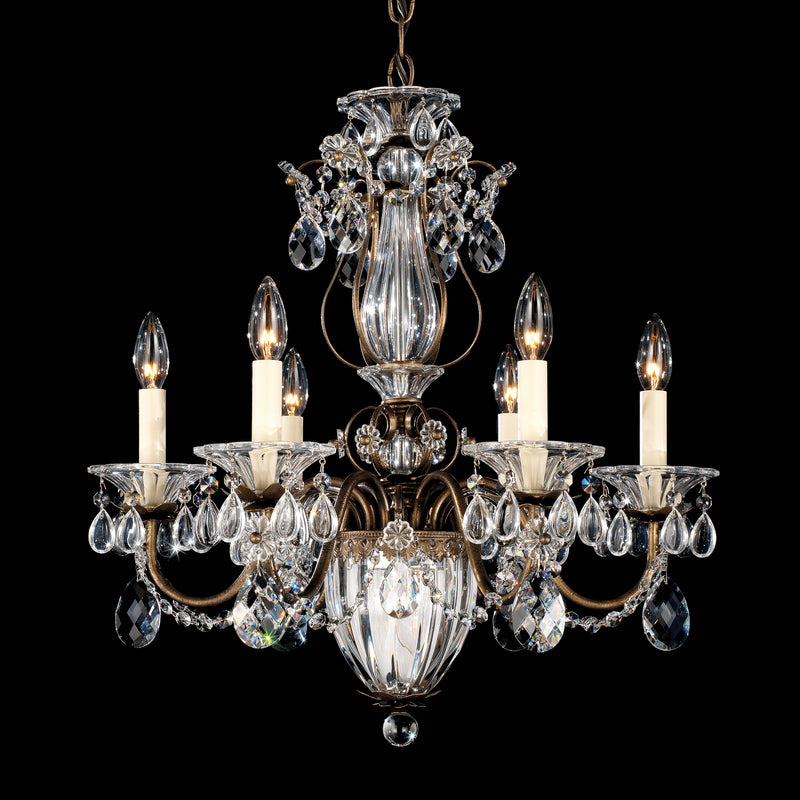 Schonbek 1246-23 Seven Light Chandelier, Etruscan Gold