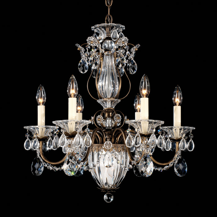 Schonbek 1246-23 Seven Light Chandelier, Etruscan Gold
