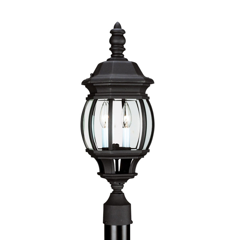 Generation Lighting 82200-12 Two Light Outdoor Post Lantern, Black