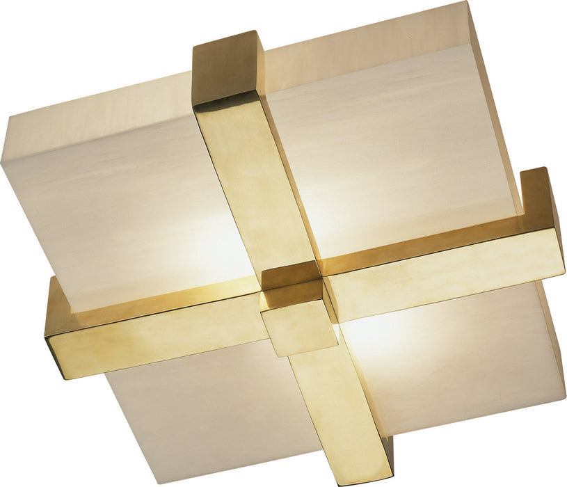Robert Abbey 139 Two Light Flushmount, Natural Brass