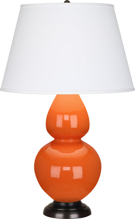 Robert Abbey 1645X One Light Table Lamp, Pumpkin Glazed Ceramic w/Deep Patina Bronzeed